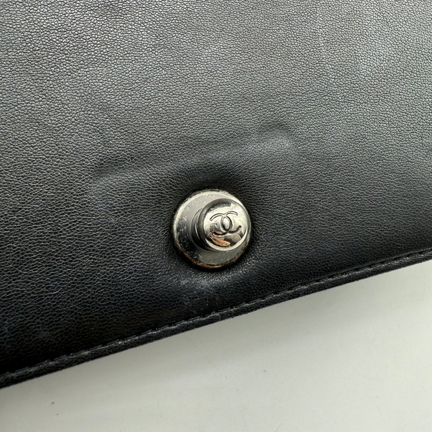 Chanel Medium Black Lambskin Ruthenium Hardware Le Boy Flap Bag