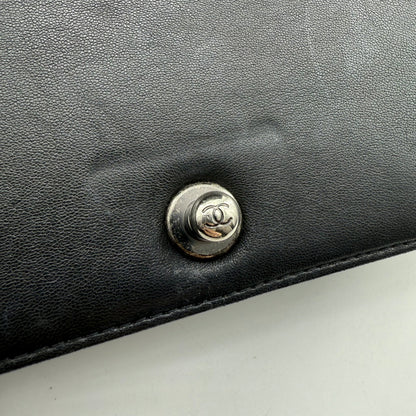 Chanel Medium Black Lambskin Ruthenium Hardware Le Boy Flap Bag