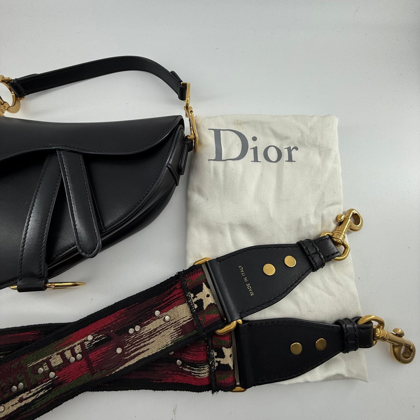 Christian Dior Goat Leather Mini Saddle Bag