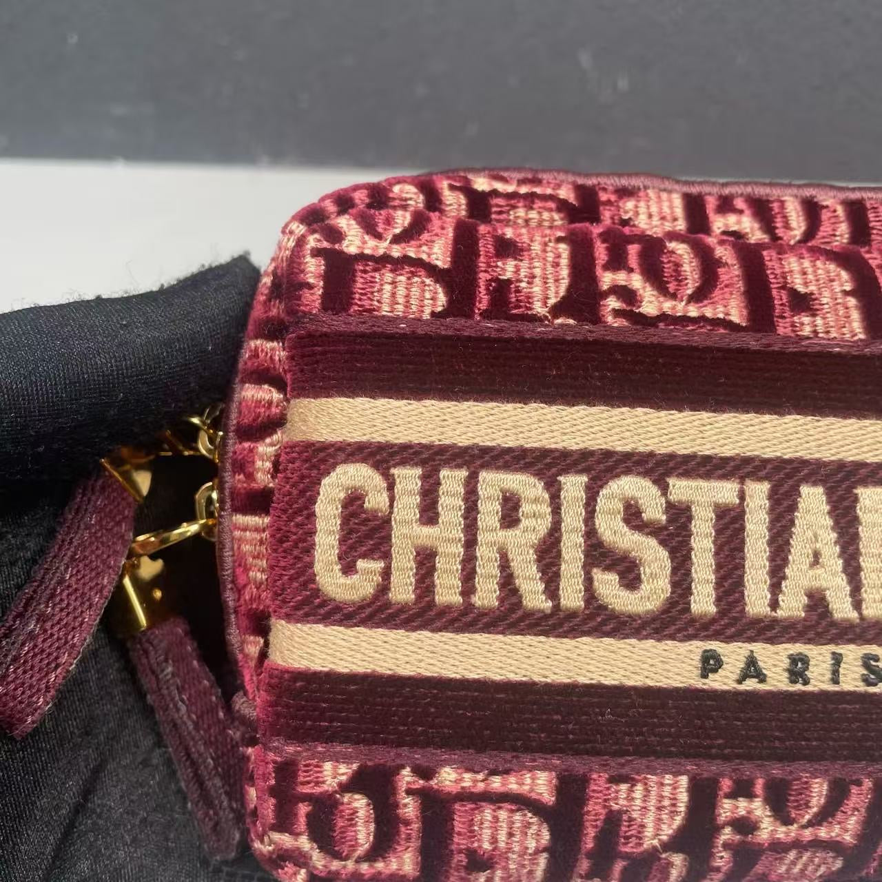 Pre-owned Dior Small Coin Pouch Burgundy Oblique, 2021