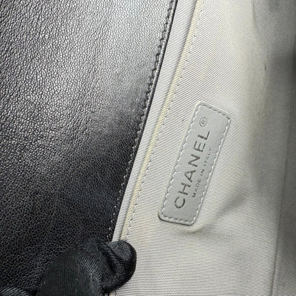 Chanel Medium Black Lambskin Ruthenium Hardware Le Boy Flap Bag