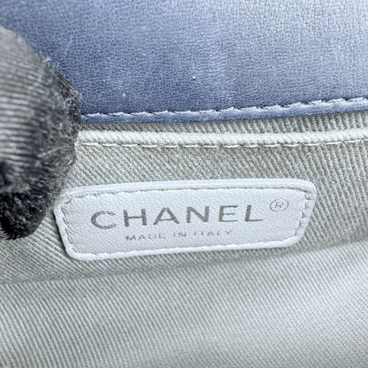 Chanel Navy Blue Velvet Mini Le Boy Bag