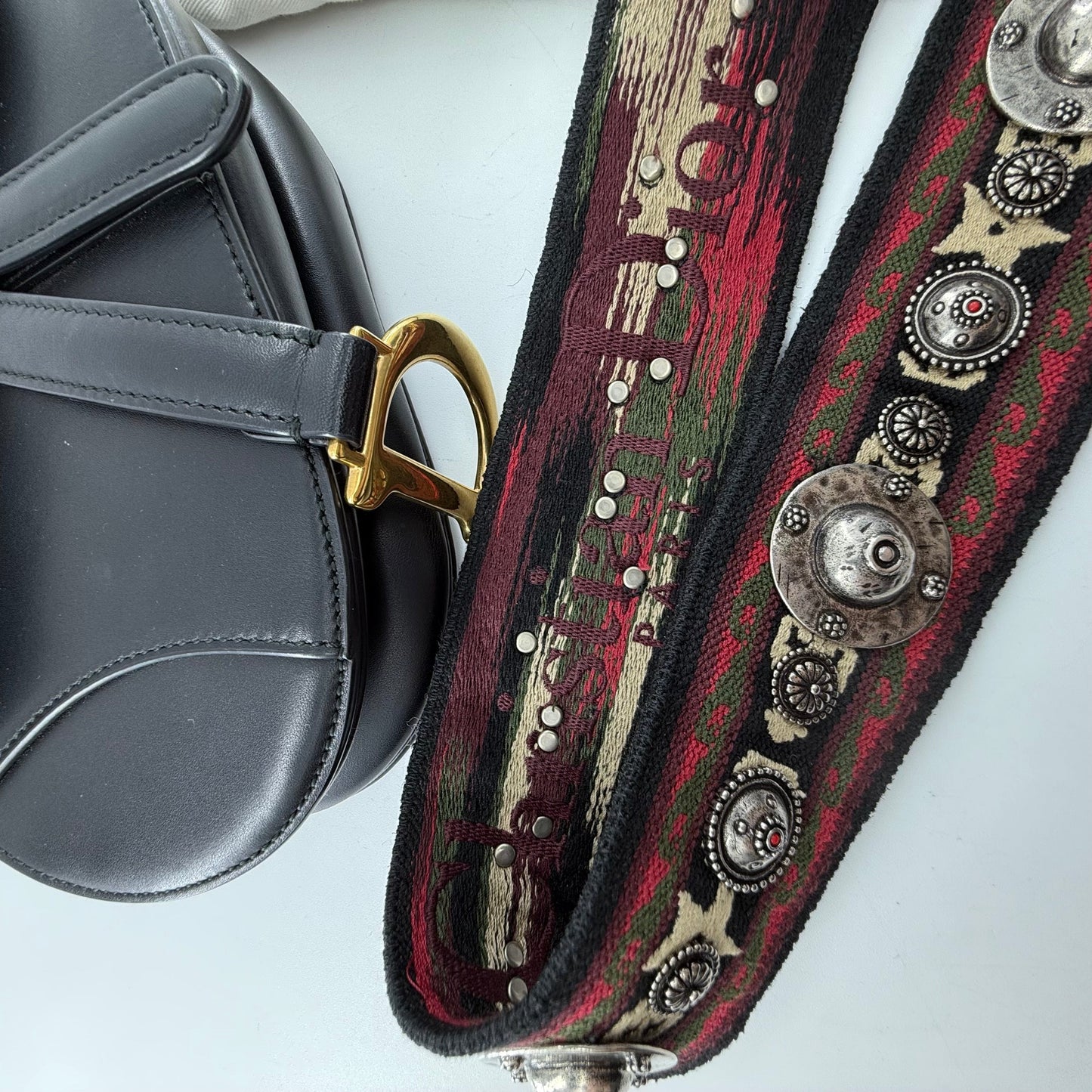 Christian Dior Goat Leather Mini Saddle Bag