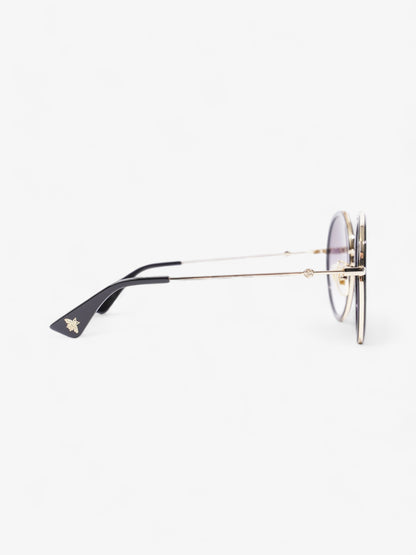 Gucci Round Sunglasses Black Acetate 140mm