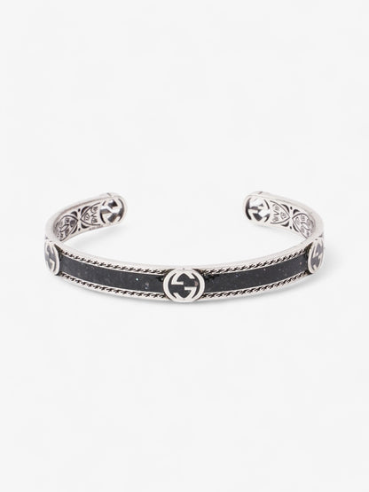 Gucci Interlocking G Bangle Black / Silver Silver Sterling 19