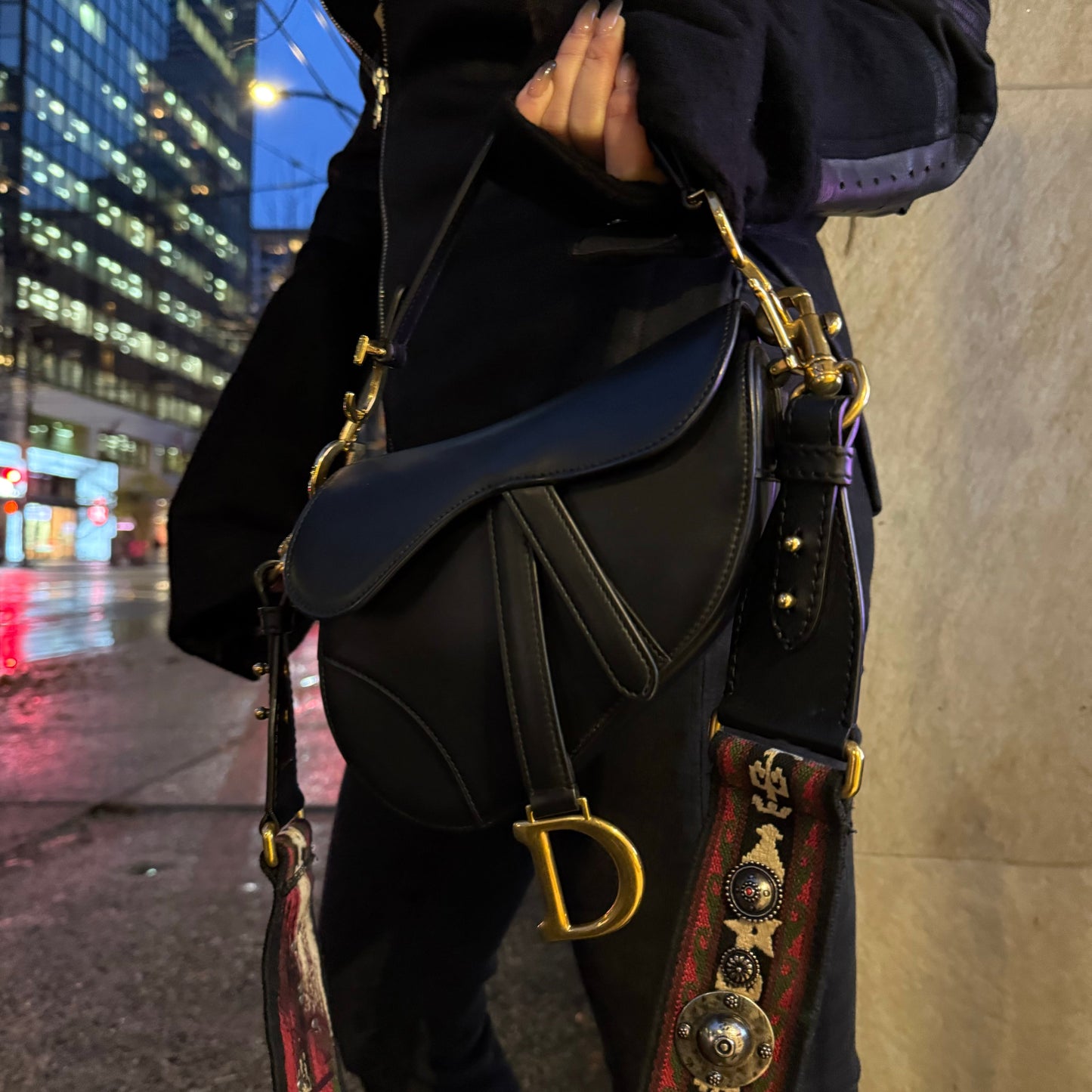 Christian Dior Goat Leather Mini Saddle Bag