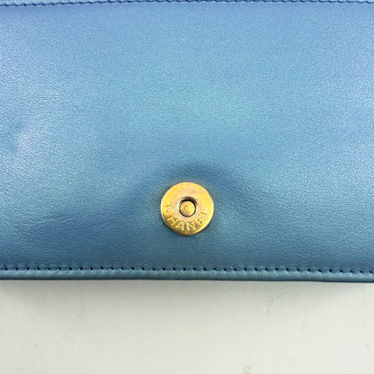 Chanel Iridescent Blue Wallet On Chain