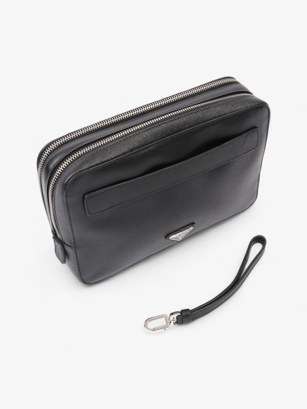 Prada Zipped Clutch Black Saffiano Leather
