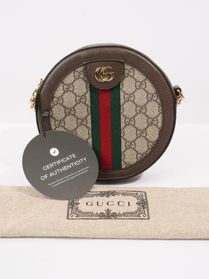 Gucci Ophidia GG Round GG Supreme / Green / Red Canvas Mini