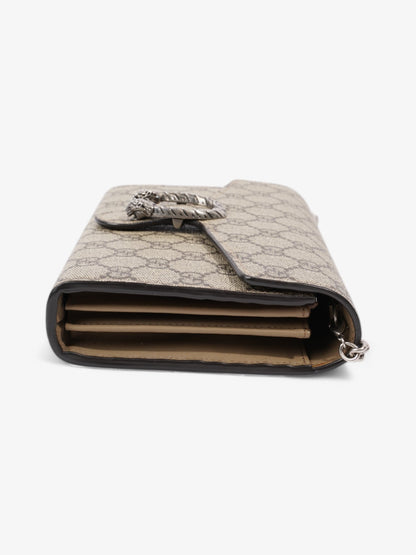 Gucci Dionysus Chain Wallet GG Supreme / Beige / Ebony Coated Canvas