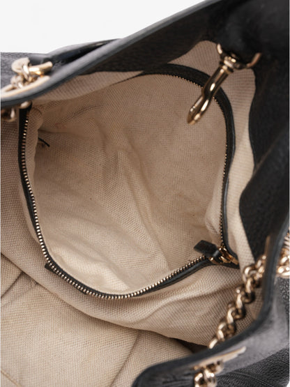 Gucci Soho Chain Tote Black Leather