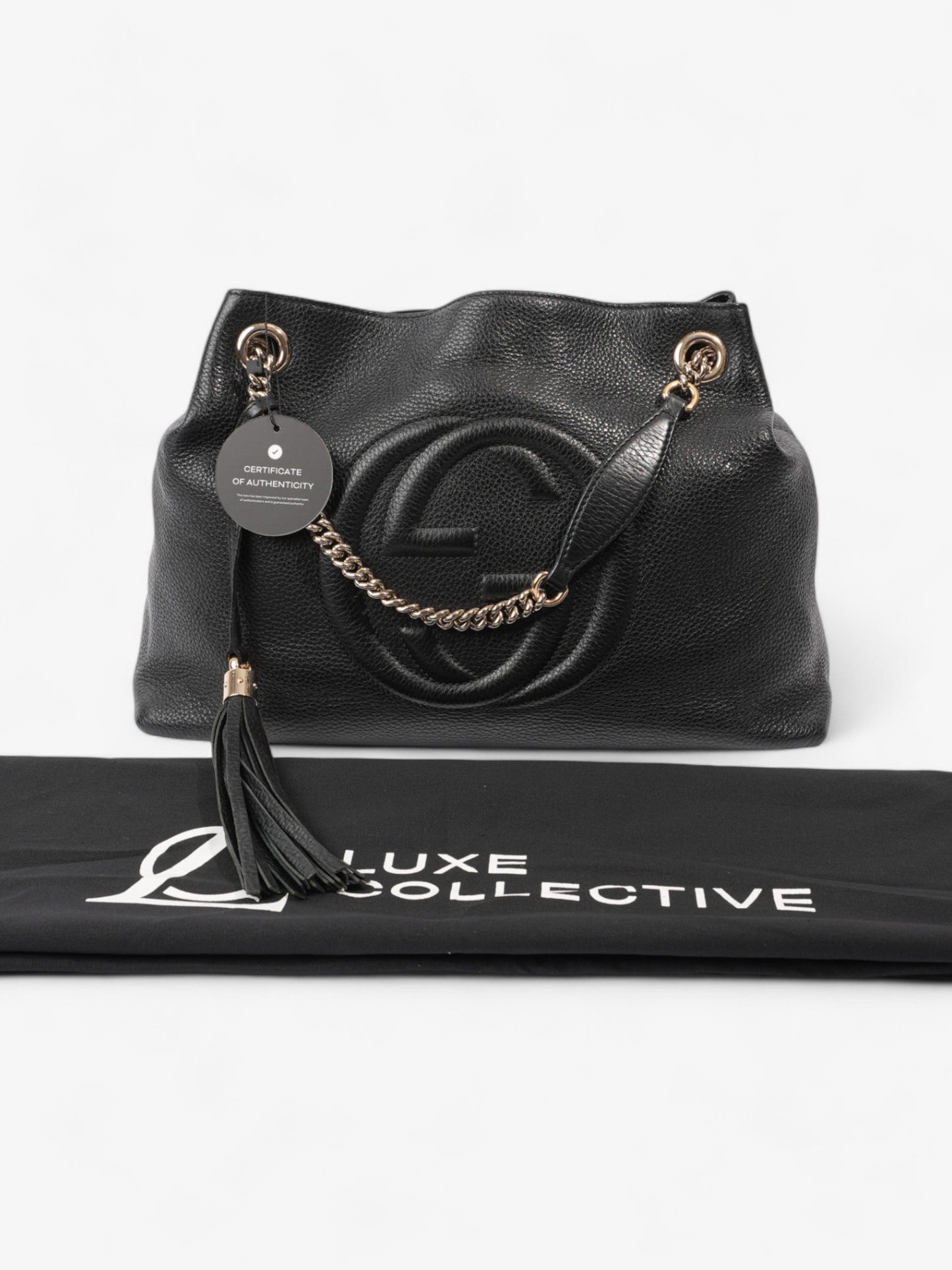 Gucci Soho Chain Tote Black Leather