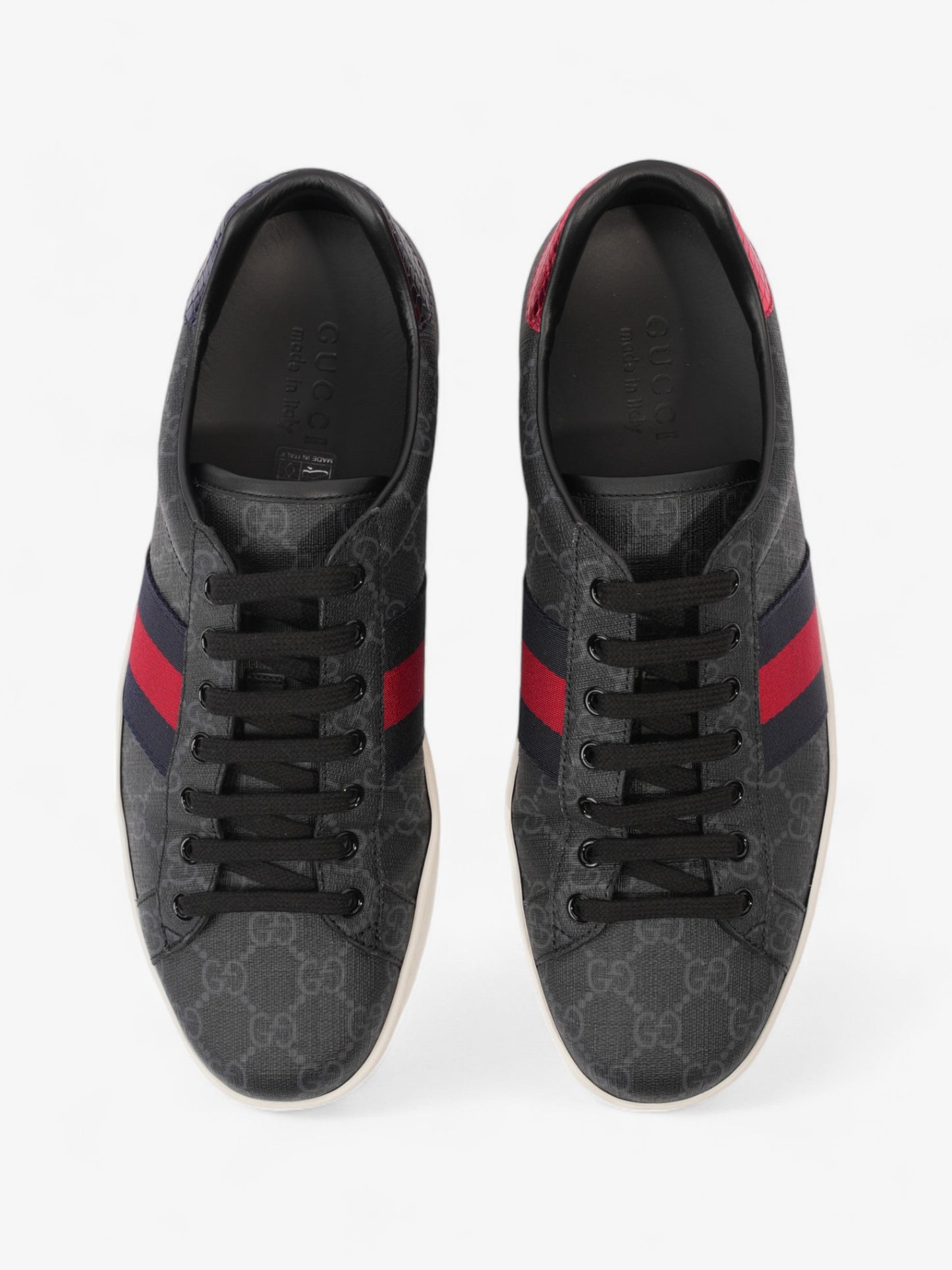 Gucci Ace Black / Navy  / Red Coated Canvas EU 43.5 UK 9.5