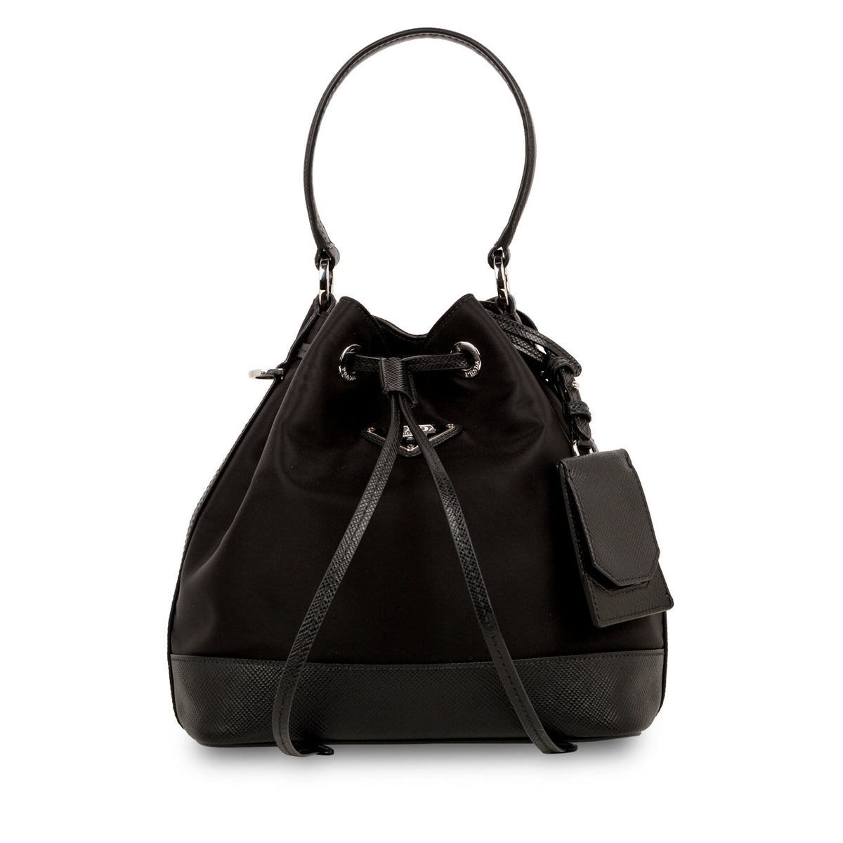 Prada Nylon & Saffiano Leather Bucket Bag