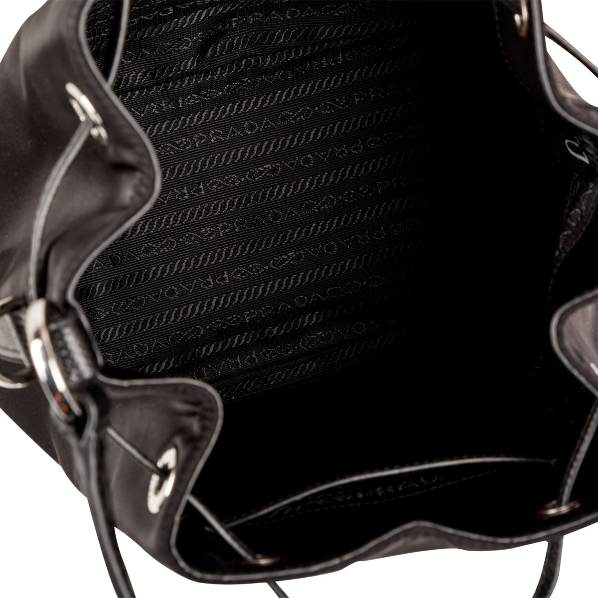 Prada Nylon & Saffiano Leather Bucket Bag