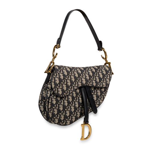 Christian Dior Saddle Bag with Embroidered Strap