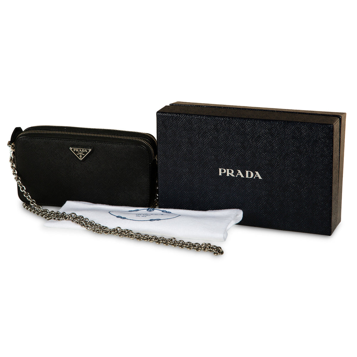 Prada Dual Zip Wallet on Chain
