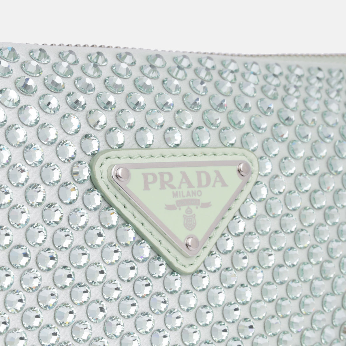 Prada Crystal Studded Satin Pouch