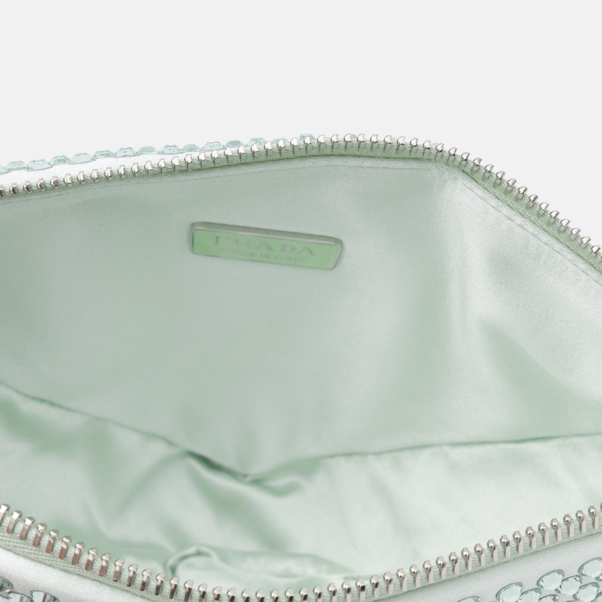 Prada Crystal Studded Satin Pouch