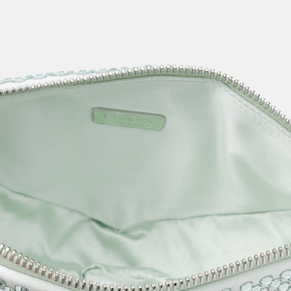 Prada Crystal Studded Satin Pouch