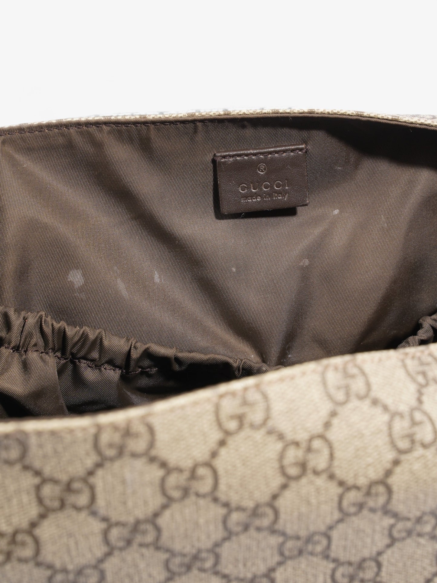Gucci Baby Changing Bag Beige And Ebony GG Supreme Coated Canvas