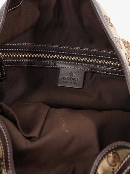 Gucci GG Hobo Beige And Ebony GG Supreme / Brown Canvas