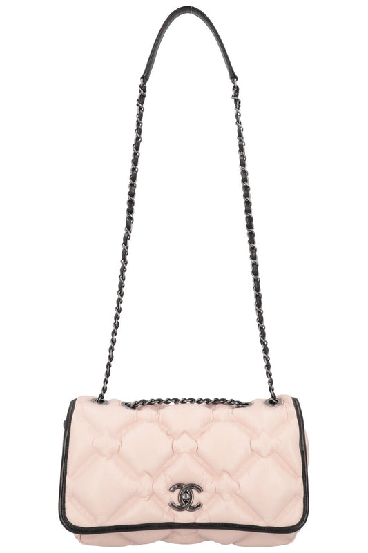 CHANEL Chesterfield Flap Bag Nude Black