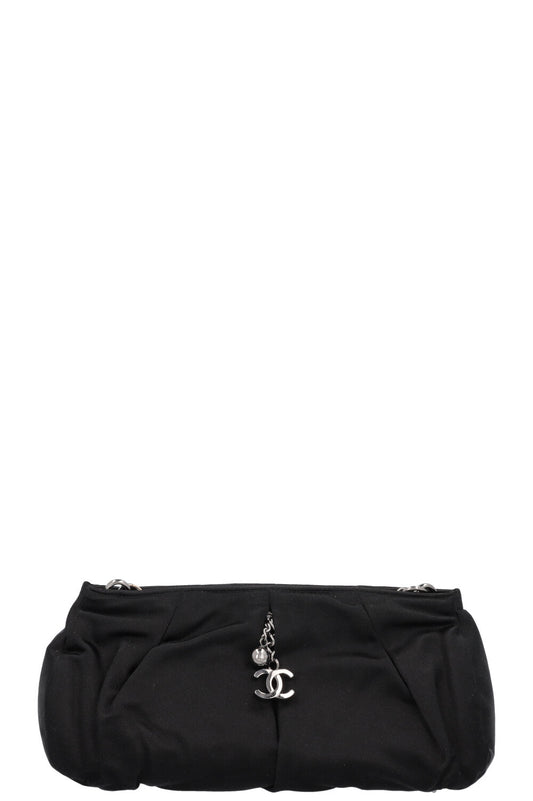 CHANEL CC Chain Clutch Satin Black