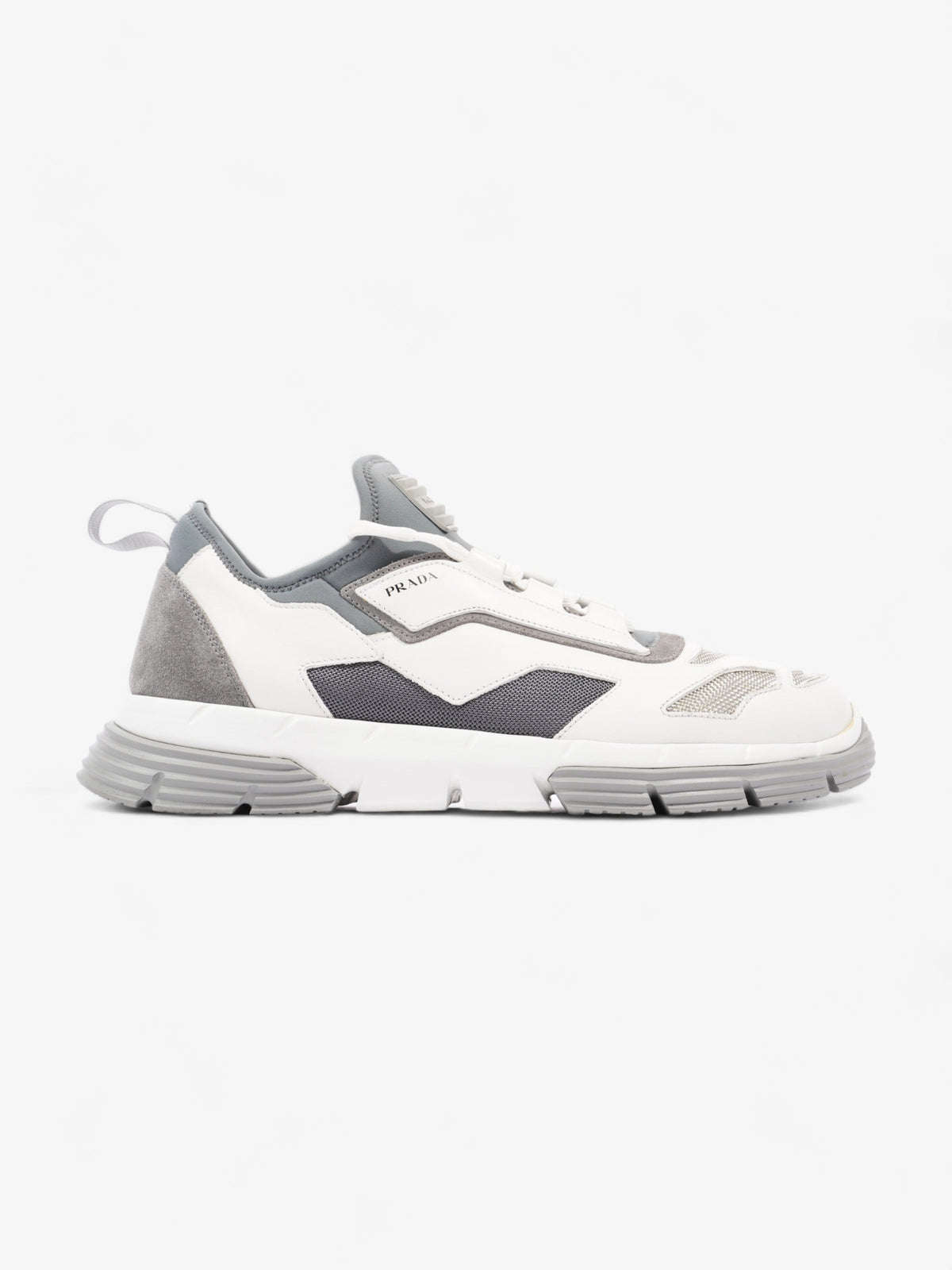 Prada Nevada Sport Low Top Sneaker White / Blue Leather EU 43.5 UK 9.5