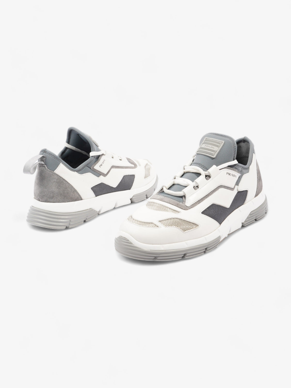 Prada Nevada Sport Low Top Sneaker White / Blue Leather EU 43.5 UK 9.5