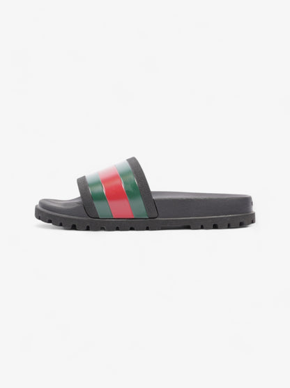 Gucci Pursuit Trek Slides Black / Green / Red Rubber EU 43 UK 9
