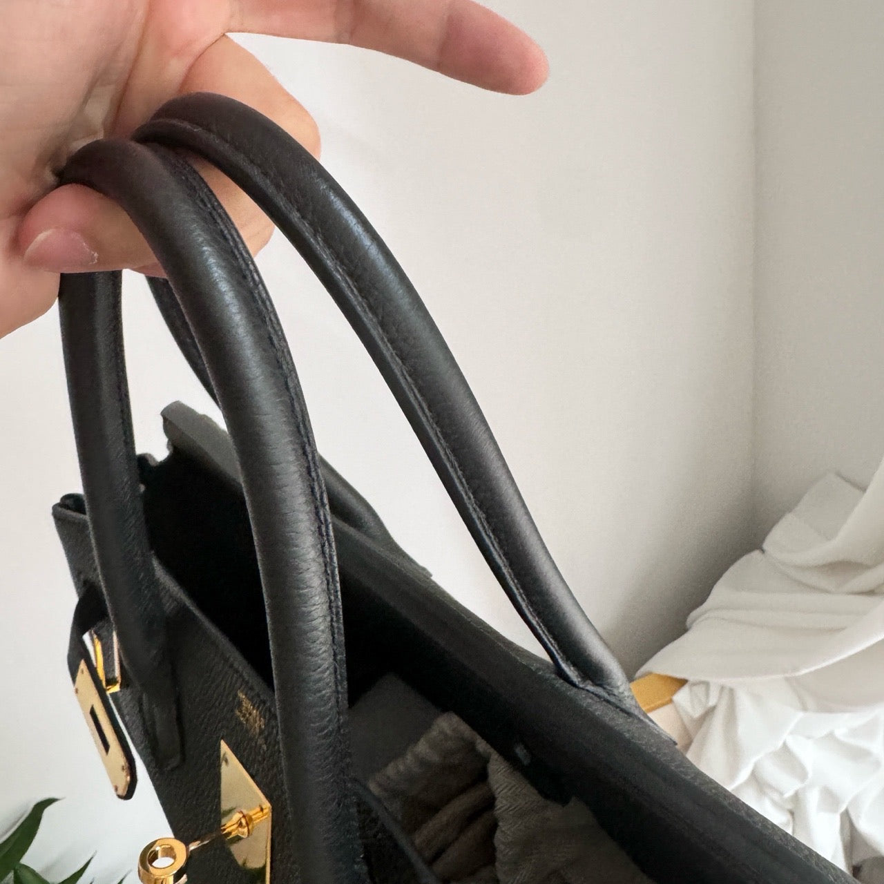 Pre-owned Certified Hermes Birkin 30 Black Togo Leather Golden Hardware, 2013 [Q], w/ dust bag, lock&key, raincoat