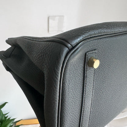 Pre-owned Certified Hermes Birkin 30 Black Togo Leather Golden Hardware, 2013 [Q], w/ dust bag, lock&key, raincoat