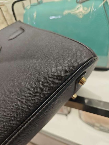 Pre-owned Certified Hermes Birkin 30 Black Epsom Leather Golden Hw, 2017, w/ lock&key, dust bag