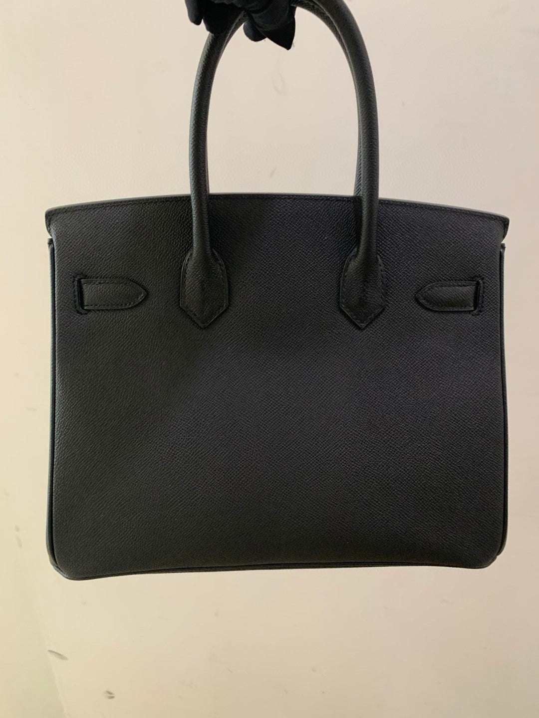Pre-owned Certified Hermes Birkin 30 Black Epsom Leather Golden Hw, 2017, w/ lock&key, dust bag