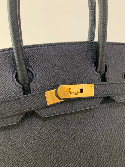 Pre-owned Certified Hermes Birkin 30 Black Epsom Leather Golden Hw, 2017, w/ lock&key, dust bag