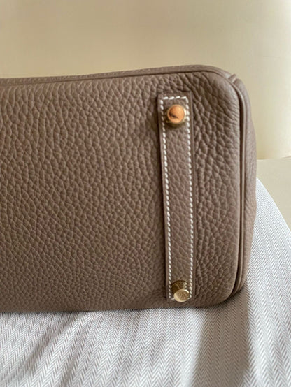 Pre-owned Certified Hermes Birkin 30 Etoupe 18 Togo Leather Golden Hardware, 2016 (X), with Full Set - box, dust bag, lock&key 