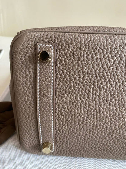 Pre-owned Certified Hermes Birkin 30 Etoupe 18 Togo Leather Golden Hardware, 2016 (X), with Full Set - box, dust bag, lock&key 