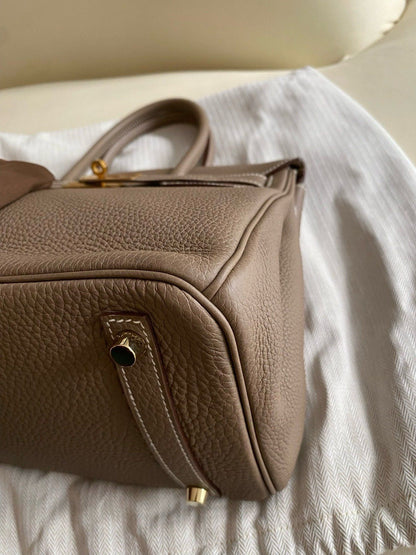 Pre-owned Certified Hermes Birkin 30 Etoupe 18 Togo Leather Golden Hardware, 2016 (X), with Full Set - box, dust bag, lock&key 