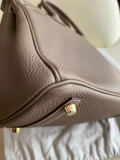 Pre-owned Certified Hermes Birkin 30 Etoupe 18 Togo Leather Golden Hardware, 2016 (X), with Full Set - box, dust bag, lock&key 