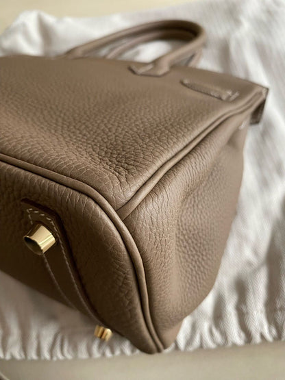 Pre-owned Certified Hermes Birkin 30 Etoupe 18 Togo Leather Golden Hardware, 2016 (X), with Full Set - box, dust bag, lock&key 