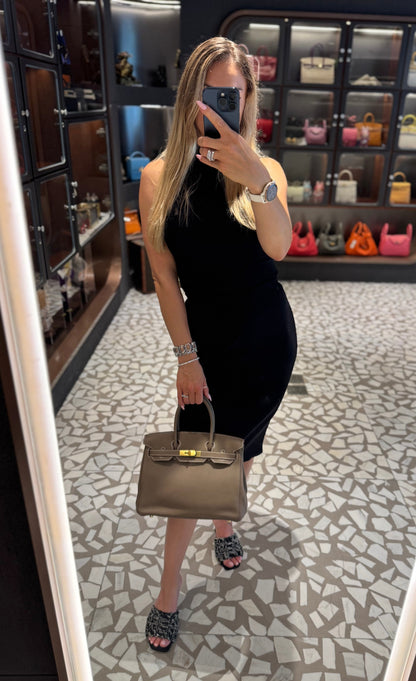 Pre-owned Certified Hermes Birkin 30 Etoupe 18 Togo Leather Golden Hardware, 2016 (X), with Full Set - box, dust bag, lock&key 