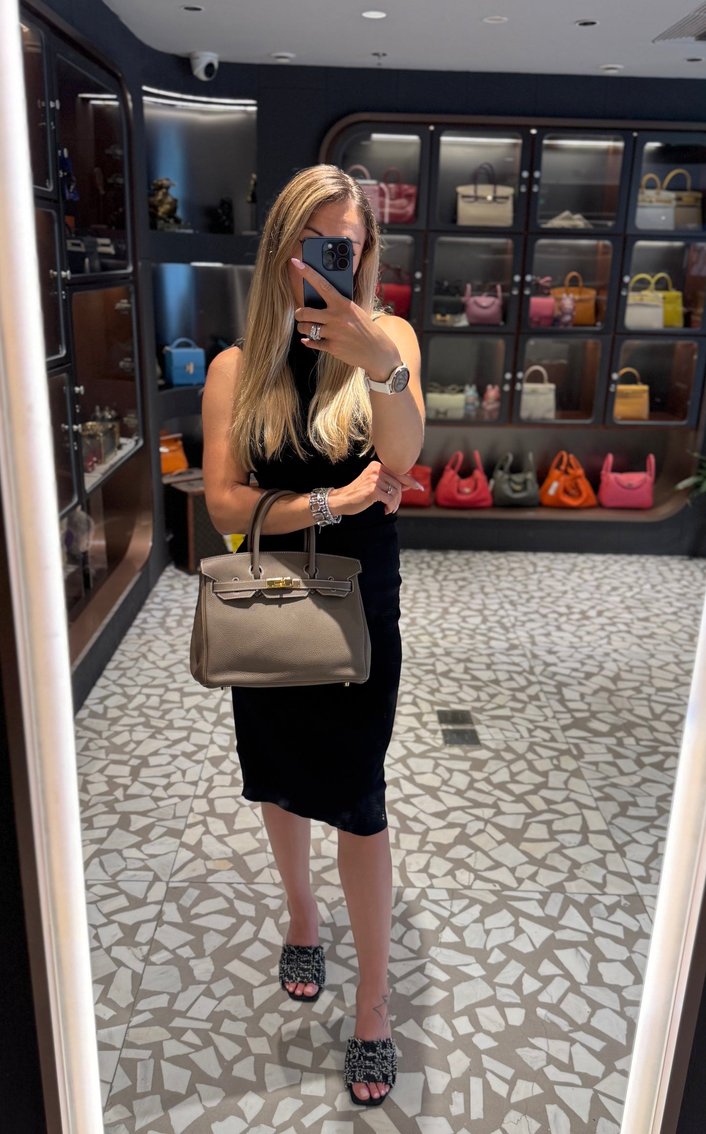 Pre-owned Certified Hermes Birkin 30 Etoupe 18 Togo Leather Golden Hardware, 2016 (X), with Full Set - box, dust bag, lock&key 