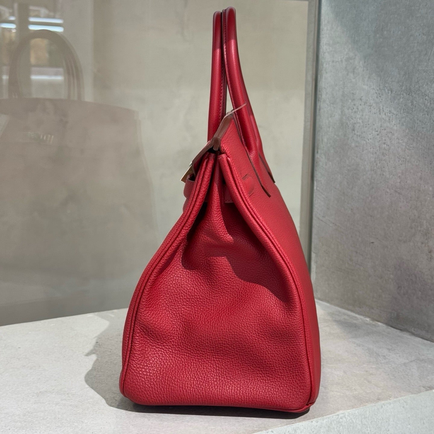 Pre-owned Certified Hermes Birkin 35 in Q5 Rouge Casaque Togo Leather with Silver Hardware, 2009, w/ full set