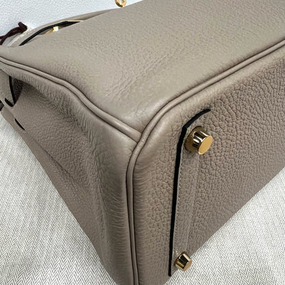 Pre-owned Certified Hermes Birkin 30 in Etoupe 18 Togo Leather with Golden Hardware, 2011, w/ lock&key, dust bag