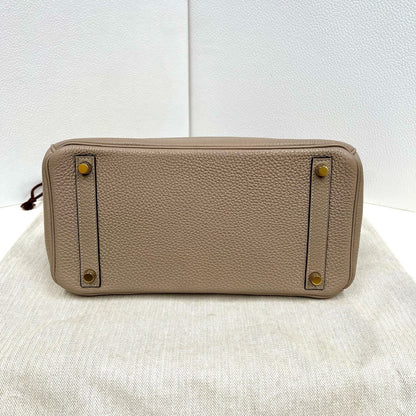 Pre-owned Certified Hermes Birkin 30 in Etoupe 18 Togo Leather with Golden Hardware, 2011, w/ lock&key, dust bag