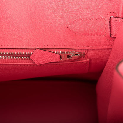 Hermes Birkin 30 Rose Azalee Epsom Palladium Hardware