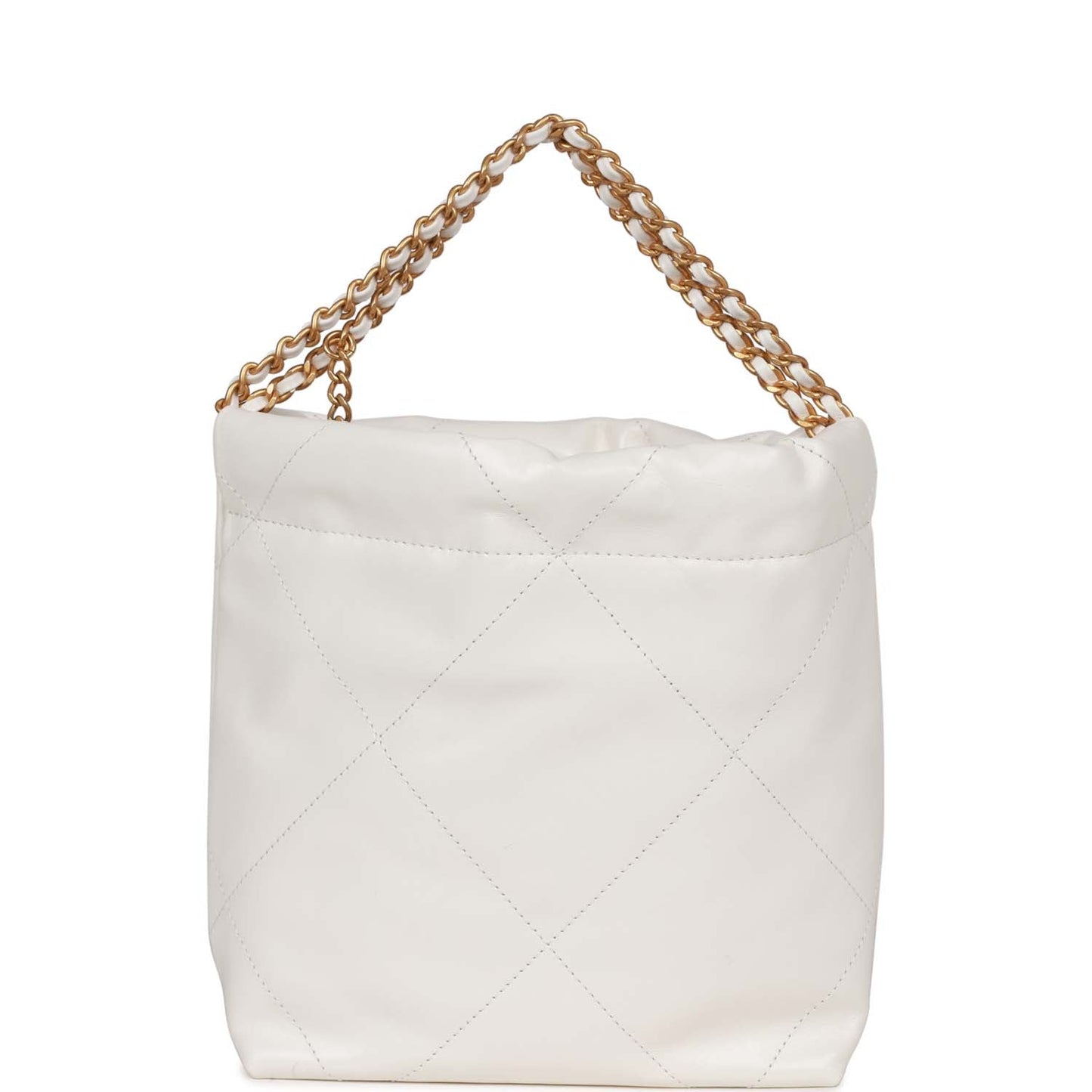 Chanel Mini 22 Bag White Calfskin Gold Hardware