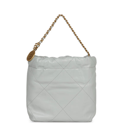 Chanel Mini 22 Bag Light Blue Calfskin Gold Hardware