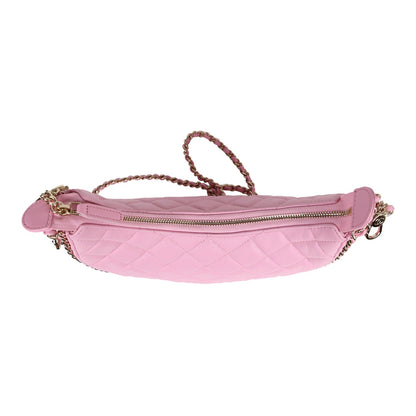 Chanel Small Chain Around Hobo Pink Lambskin Gold Hardware